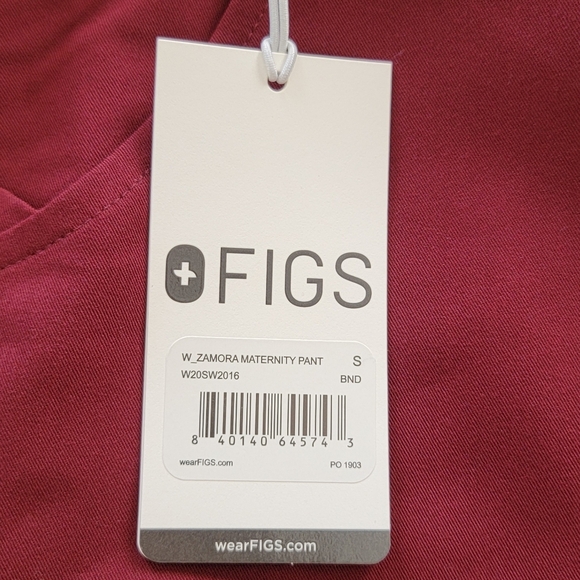 Figs Burgundy Zamora Maternity Jogger Scrub Pants Sz S NEW - Picture 11 of 14